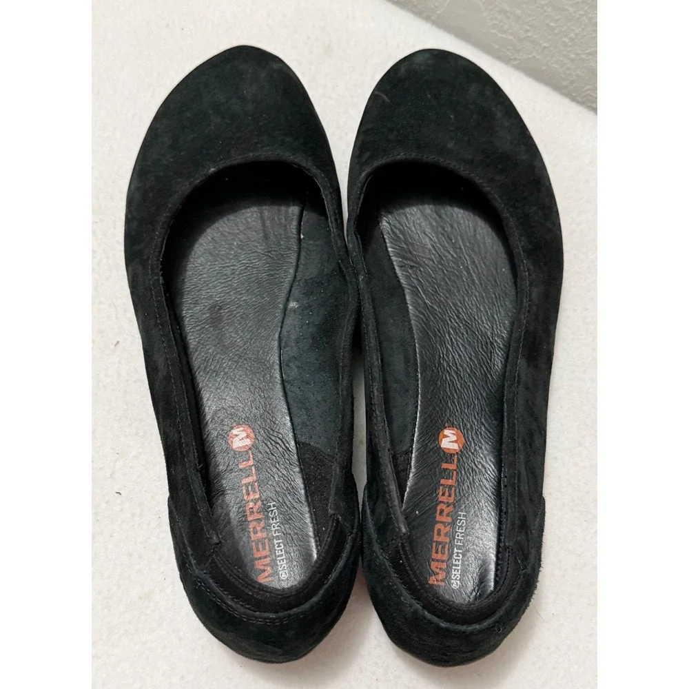 Merrell Mimosa Glee Black Suede Ballet Flats Womens 7.5 J42558 Comfort Shoes